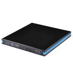 Blu-ray-poltinsoitin USB 3.0 CD DVD Ulkoinen Blu-ray-asema Kirjoitinlukija Kannettavalle Pöytätietokoneelle Musta