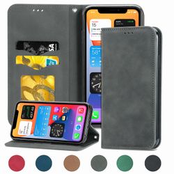 Gangxun Sag Til Iphone 11 Magnetisk lukning Læder Tegnebog Cover Housse Etui Shockproof - Grå