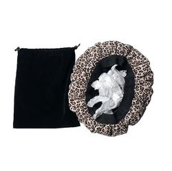 Damp Hair Cap Mikrobølge opvarmning hørfrø pleje cap olie hår maske tørt hår cap Leopard