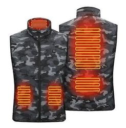 Lauwodun Smart Opladning Opvarmning Undertrøje Opvarmning Undertrøje Down Bomuld Opvarmning Tøj Elvarme Bomuldsjakke - Camouflage 5 Zoner 3XL