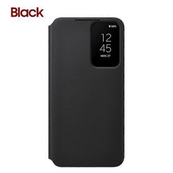 Älykäs peilillinen läppäkotelo S22 5G:lle S22+ 5G:lle S22 Plus 5G:lle Älykäs kirkas peili -puhelimen suojakuori musta For S22 5G