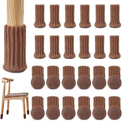 24pcs Stol Sokker Møbler Sokker Skridsikker Elastisk Stol Ben Fødder Socks Covers, Strikkede møbler Puder til møbler Fødder Omkreds Fra 3 "til 5" B...