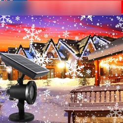 Snowflake Projector Utendørs julelys Laser Led Solar Power White Lamp 2023 2024 Ny Hvit