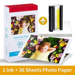 Redkid KP-108IN Yhteensopiva Canon Selphy CP1300 muste- ja paperisarja 3 värillistä mustepatruunaa ja 108 arkkia 4x6 valokuvapaperi kiiltävä KP-36IN