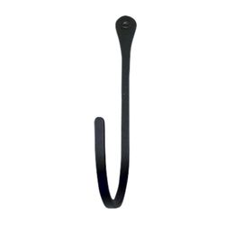 Village Wrought Iron Smal vægkrog 1/2 Ind. W x 3 7/8 In. H x 2 3/8 i. D Indvendig krogdybde 2 i Sort
