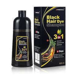 Hiusväri-shampoo Hiusvärishampoo värjää hiukset minuuteissa naisille ja miehille Musta