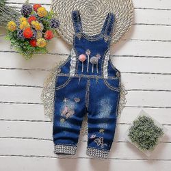 Fuld længde Denim Allover Romper Bukser