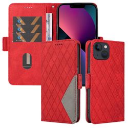 Foxdock Kompatibel med Iphone 14 Plus Pu lommebokveske i skinn med kortholder Magnetisk lukkedeksel Rød
