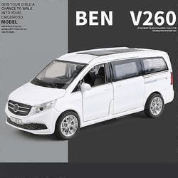 1:32 V260 Alloy MPV -automalli painevalettu metallileluajoneuvot Automallikokoelma Ääni ja kevyt lasten lelulahja Valkoinen