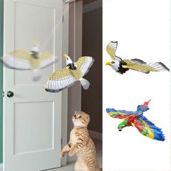 Sähköinen lentävä lintu kissa lelu, simulaatio lintu interaktiivinen kissan lelu , uudelleenkäytettävä roikkuvat lentävät linnut lelu kissan höyhen...