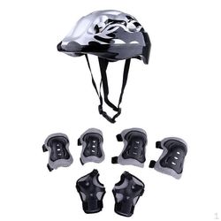 7kpl 8-62cm kypärä polvikyynärpäällä & rannesuojilla setti rullalautailuun, polkupyörään, rullaluisteluun / rullaluisteluun harmaa
