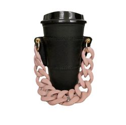 Yunshu Kaffekop Tote Drink Carrier Genanvendelig drikkevareholder med håndtagskæde blackpink