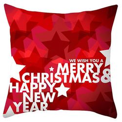 Varychmoo Glædelig jul Røde puder Cover Xmas Pudebetræk Home Decors B Godt nytår