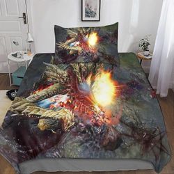 Kerota Diablo-4 vuodevaatteet peli 3D-tulostettu pussilakana, mikrokuituinen vetoketjusuljin tyynyliinoilla, pojille, tytöille ja aikuisille sinkku...