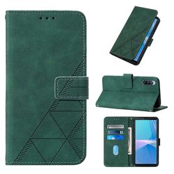 Gangxun Kompatibel med Sony Xperia 10 iii etui læder folio cover tegnebog magnetisk premium etui coque grøn