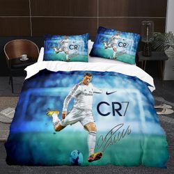 Spiller K3 3d Tredelt Set Size Football Series C Ronaldo Quilt Cover Hjem Tekstil 180CM X 200CM