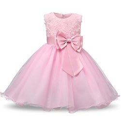 Piger blonde kjole elegant prinsesse lang kjole børn kjoler til piger blomst bryllupsfest aften kjole børn prom tutu kostume gave Pink 6