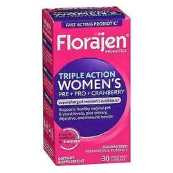 Florajen Triple Action Womens Pre Plus Probiotic Plus Karpalo,30 kapselia