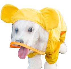 Barsinfi Hund regnfrakke Poncho vandtæt tøj med hætte letvægts regnjakke XS