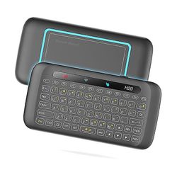 H20 2.4g trådløs baggrundsbelysning Hele panelet Touchpad Ir Learning Keyboard Air Mouse til Windows / Android
