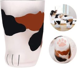 Cat Paw Cup Cat Claw Cup Melk Glass Frostet Glass Cup Søt Cat Foot Claw Print Mug Cat Paw