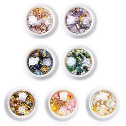 2024,7 Kasser 3D Nail Art Rhinestones Dekoration Sæt Neglebor Manicure Smykker Blandet Nail Art Rhinestone