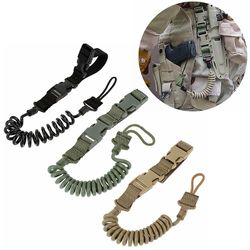 Gun Rope Spring Strap Udendørs Anti-lost Multifunktionelle Taktiske Safety Rope Sort