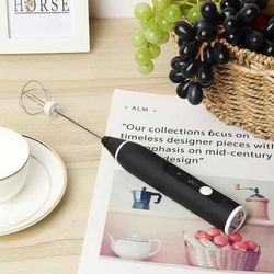 Elektrisk æggepisker Halvautomatisk køkken æg kaffe mixer rustfrit stål 3speed justerbar æg piskeris blender usb genopladelig