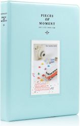 128 Lommer Mini Fotoalbum til Fujifilm Instax Mini 7s 8 8+ 9 25 26 50s 70 90 Instant Camera & Name Card Lake blå