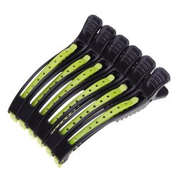 6pcs Salon Krokodille Hair Grips Clips Grøn
