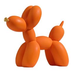 Creative Balloon Dog Statue Figurine Skulptur Art Home Decor Orange Oransje 23x18cm