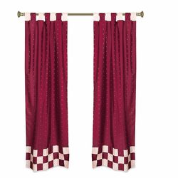 Indian Selections 2 Eklektisk Maroon indiske Sari Gardiner Tab Top Curtain gardiner 36 X 120 Inches (91 X 304 Cms)