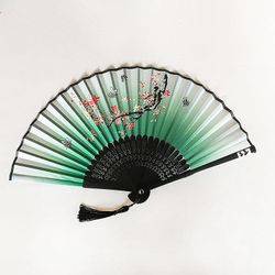 Antik silke bambus held og lykke gave to Qingyixiao Portable Folding Fan 22