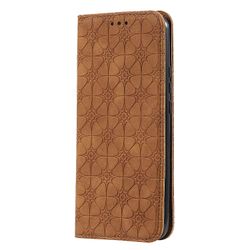 Gangxun Kompatibel med Xiaomi Redmi 9 Case Læder Magnetic Flip Folio Cover Wallet brun