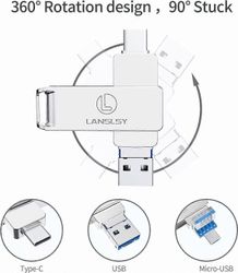 2025 Uusin malli USB C -muistitikku 128 Gt muistitikku USB 3.0 Type C -salama