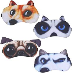 Xqday Sæt af 4 cute søvn bind for øjnene, øjenmaske Blød Fluffy Sleep Shade cover hvile