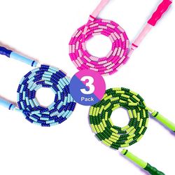 3 Pak Tangle-Fri af Justerbare Bløde Perler Sjippetov, Sjippetov for at holde sig i form---2.8M
