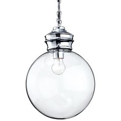 Firstlight Lighting Omar 1 Light Globe Loft Vedhæng Krom, Klart glas, E27