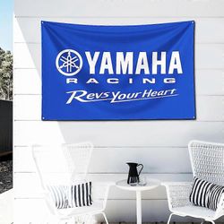 3x5 Ft Moto Racing Y-YamAhaS lippu polyesteri digitaalinen tulostusbanneri autotallin seinätaiteelle ulkona joulukuu