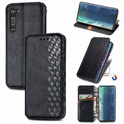 Kompatibel med Motorola Moto Edge Flip Case Etui Vintage Wallet Flip Cover med magnetisk lukning Coque - Blå sort
