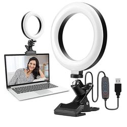 Selfie Ring Light Clip Til Youtube Live Skærme og bærbare computere Desktop Zoom Lighting Led Ring Lamp Video Conference Lighting Kit