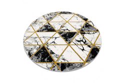 RugsX Eksklusiv EMERALD Carpet 1020 cirkel - glamour, stilfuld marmor, trekanter sort / guld circle 120 cm