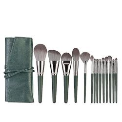 Coosilo 14stk makeup børste sæt med taske til øjenskygger kosmetik børster kit