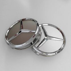 4 pyöräkeskukset Mercedes Benz Hopea 75mm napakorkit