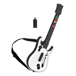 2.4G langaton pelikitaraohjain PC: lle, joka on yhteensopiva Clone Hero Rock Band Games Remote Joystin kanssa Valkoinen