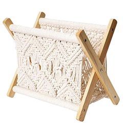 Boho-lehtiteline, köysikudottu sanomalehtiteline, aikakauslehtikorit köysikankaalla, aikakauslehti H