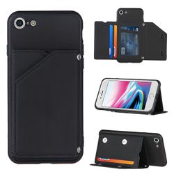 Gangxun Sag til iphone Se 2020/8/7 Vintage Cuir Cover Læderetui Kofanger - Noir