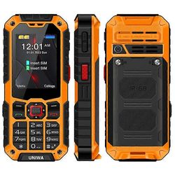 UNIWA S9 2,4 tuuman kestävä matkapuhelin IP68 vedenpitävä 4G matkapuhelin taskulampulla Harmaa