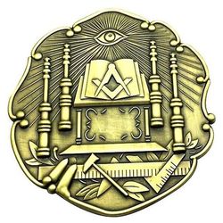 Bricks Masons Alter &kolonner alle ser øje antikke guld bil emblem