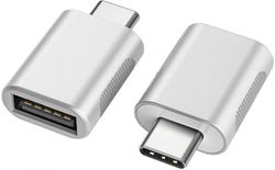 USB Adapter USB C til USB-adapter, USB-C til USB 3.0-adapter, USB Type-C til USB, til USB kvinnelig adapter (sølv), QWER253